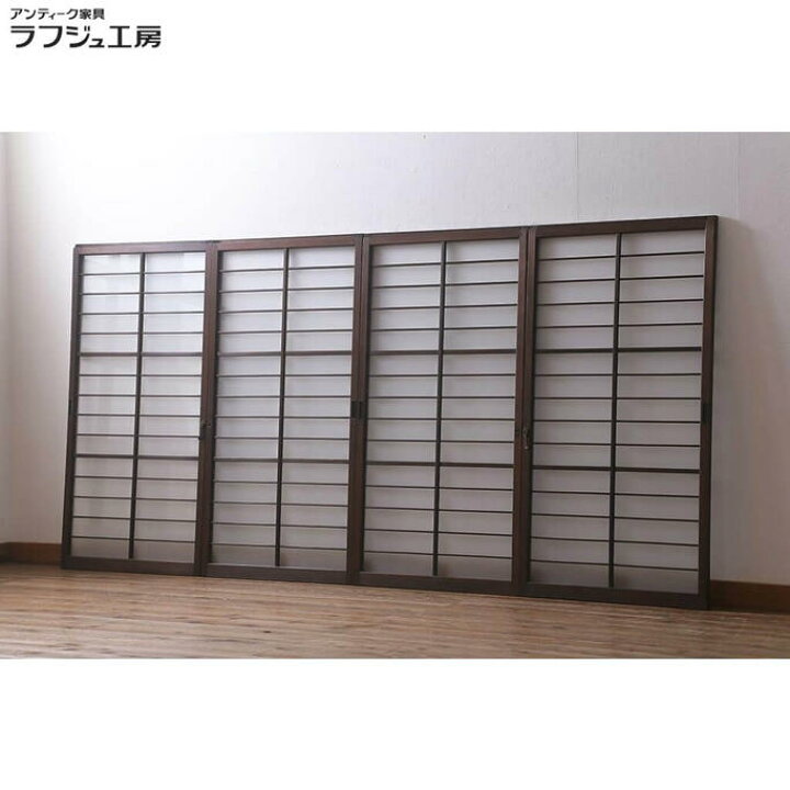 楽天市場】アンティーク建具 ガラス戸 4枚セット 昭和初期 すりガラス  