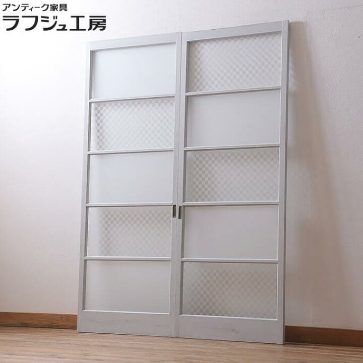 楽天市場】アンティーク建具 ガラス戸 2枚セット 昭和初期 当店 