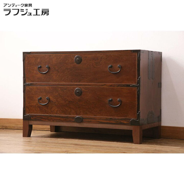 楽天市場】和製アンティーク リビングボード 楠木材(天板) ケヤキ材 
