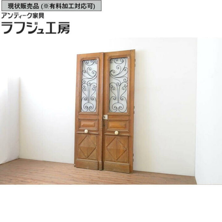 楽天市場】▽現状販売▽ 海外アンティーク 背の高い両開きドア 1対2枚 
