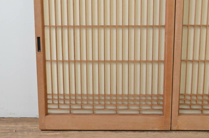 楽天市場】▽現状販売▽ アンティーク建具 格子入り障子戸 2枚セット 