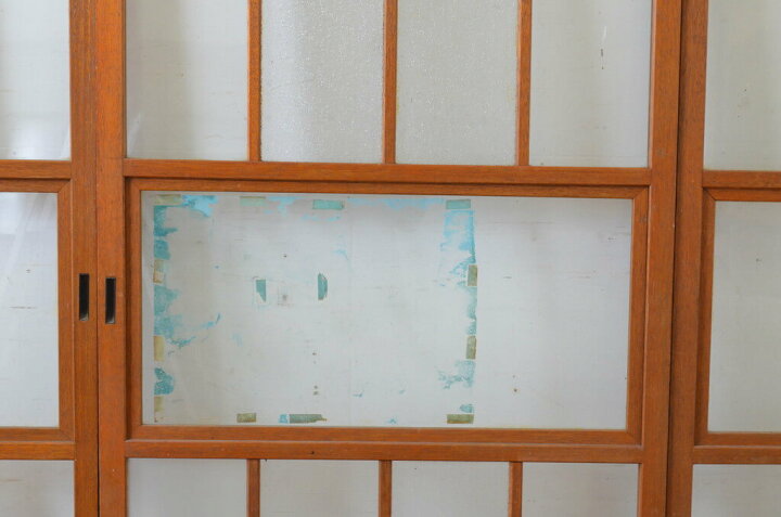 楽天市場】▽現状販売▽ アンティーク建具 ガラス戸 4枚セット ダイヤ 