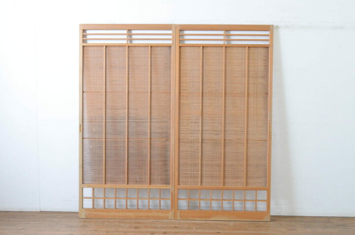 楽天市場】▽現状販売▽ レトロ建具 夏戸 2枚セット 簾戸 御簾戸 簀戸 