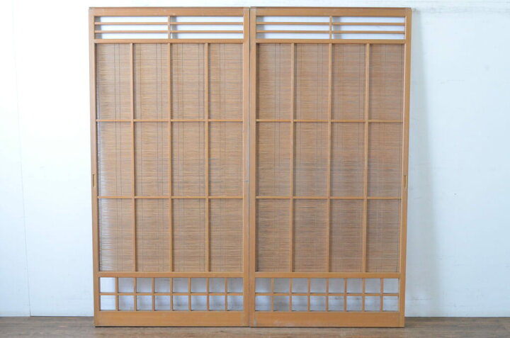 楽天市場】▽現状販売▽ レトロ建具 夏戸 2枚セット 簾戸 御簾戸 簀戸 