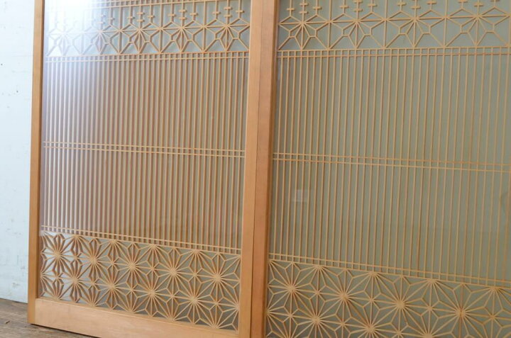 楽天市場】▽現状販売▽ ビンテージ建具 書院ガラス戸 2枚セット 両面 