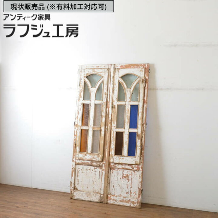 楽天市場】▽現状販売▽ 海外アンティーク 両開きペイントドア 一対 1 