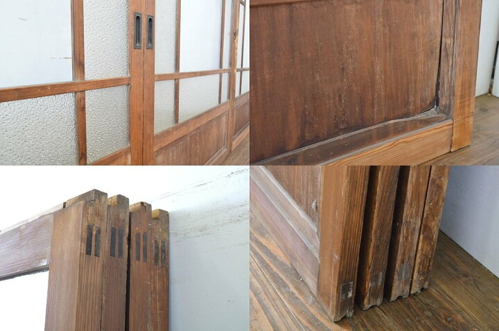 楽天市場】▽現状販売▽ アンティーク建具 ガラス戸 4枚セット 引き戸 