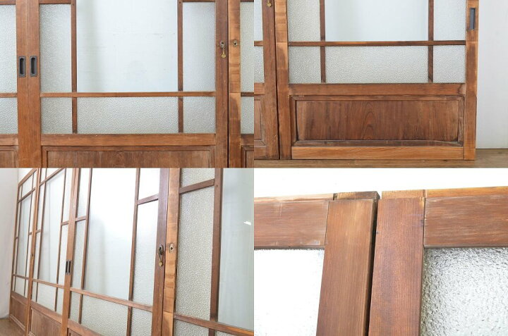 楽天市場】▽現状販売▽ アンティーク建具 ガラス戸 4枚セット 引き戸 