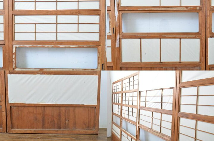 楽天市場】▽現状販売▽ アンティーク建具 裏障子付き万本格子戸 4枚 