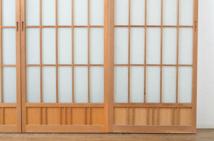 楽天市場】▽現状販売▽ アンティーク建具 ガラス入り格子戸 4枚 