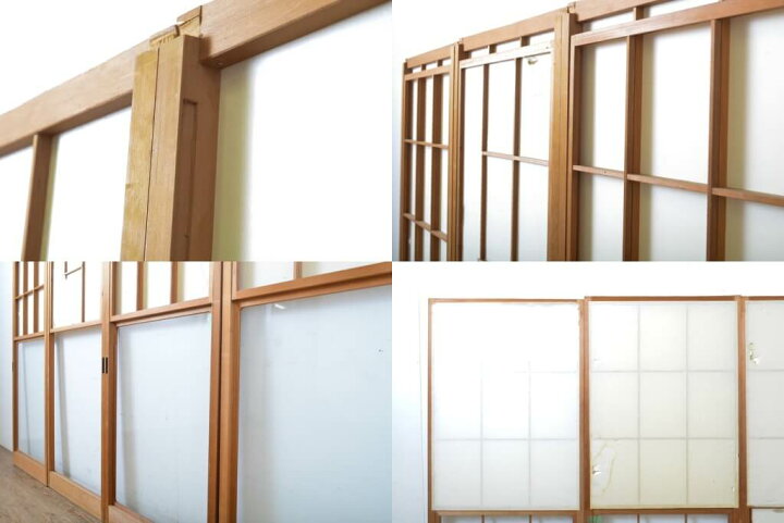 楽天市場】▽現状販売▽ アンティーク建具 幅狭雪見障子戸 4枚 セット 