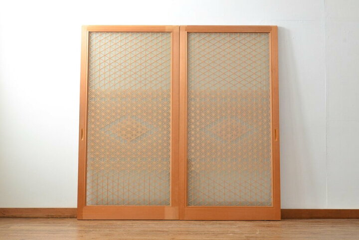楽天市場】【中古】 美品 ▽現状販売▽ 全面組子入りガラス戸 2枚 