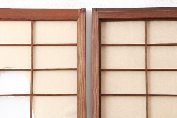 楽天市場】▽現状販売▽ アンティーク建具 雪見障子戸4枚セット 昭和 