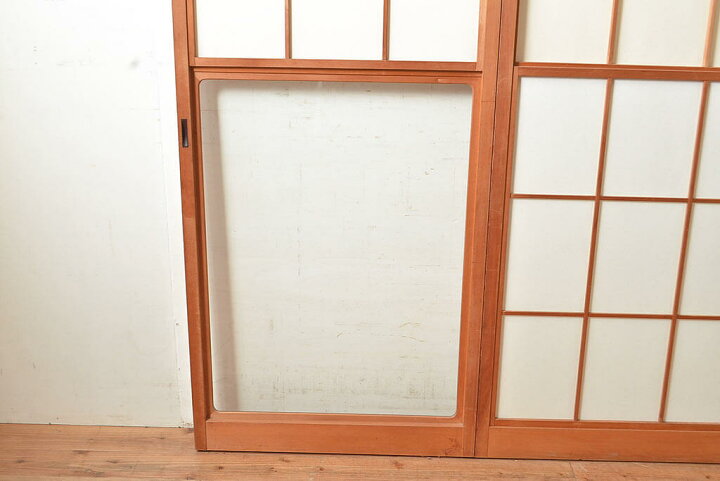 楽天市場】▽現状販売▽ アンティーク建具 雪見障子戸 4枚セット 摺り 