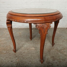 テーブル コーヒーテーブル 机 アン女王 ベルギー アンティーク 家具 1920年 木製 ヴィンテージ風 アンティーク おしゃれ ロココ調 ブラウン 茶色 装飾 猫脚