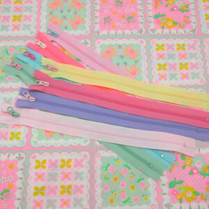 ファスナー 25cm パステル全8色 まとめ買い 手芸用品 ジッパー ハンドメイド資材 カラフルファスナーNEO