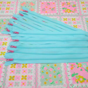 ファスナー 25cm ライトブルー 10本セット まとめ買い 手芸用品 ジッパー ハンドメイド資材 カラフルファスナーNEO