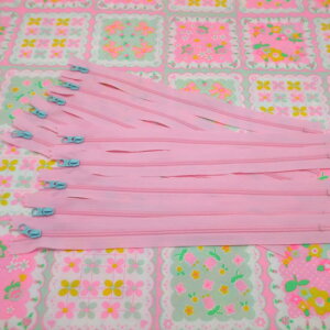 ファスナー 25cm ライトピンク 10本セット まとめ買い 手芸用品 ジッパー ハンドメイド資材 カラフルファスナーNEO