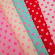 Retro Dot カットクロスセット 50cm x 55cm 商用利用可 パッチワーク 可愛い ネオン ピンク 水玉 ドット …