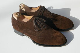 STEFANO BERMER【ステファノベーメル】MODEL 6240 FORMA C/COL 173/DARK BROWN内羽スエードウィングチップ（木箱入り、専用シューツリー付き　ハンドソーン製法）