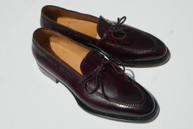 STEFANO BERMER【ステファノベーメル】MODEL　Classica　Burgundy Braided Loafers　C13125/COL 5069/バーガンディー赤茶ボックスカーフローファー（木箱入り、専用シューツリー付き　ハンドソーン製法）
