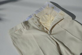 SARTORIA VESTRUCCI(Stefano bemerタグ)【サルトリアヴェストルッチ】MODEL NO PLEAT CLASSIC TROUSERS/COL　20054/Premium Fustagno Cotton生成りキャンバス風ノープリーツパンツ（ボタンフライ）
