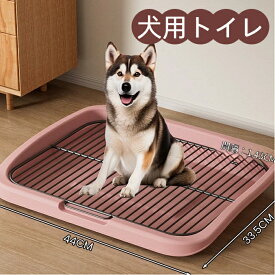 犬用トイレ 大型犬対応 ワイドサイズ スチールメッシュ 水洗い OK 取り外し簡単 トイレトレーニング ラブラドール・ゴールデンレトリバー スコップ付き