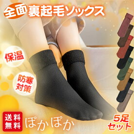 靴下 裏起毛 ソックス 5足セット 暖かい ポカポカ あったか 防寒 ルームソックス レディース 男女兼用 もこもこ 冷え性対策 冬 可愛い