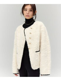 【WEB限定】ECOPEL パイピングボアジャケット anuans アニュアンス ジャケット・アウター その他のジャケット・アウター ホワイト【先行予約】*【送料無料】[Rakuten Fashion]