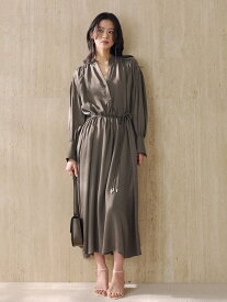 【SALE／50%OFF】キュプラテントワンピース anuans アニュアンス ワンピース・ドレス ワンピース カーキグリーン ブラウン【RBA_E】【送料無料】[Rakuten Fashion]