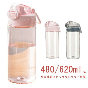 水筒 大容量 プラスチック ヨガ 水 ウォーターボトル ボトル 480ml 620ml おしゃれ かわいい アウトドア ピクニック キャンプ ジム 部活 スポーツドリンク マイボトル シンプル 洗いやすい クリ