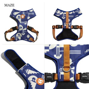 zee.dog ジードッグ アジャスタブル メッシュ ハーネス 小型犬 中型犬 Sサイズ 首回り 調節可能 犬用 ワンタッチ 簡単 快適 4点留め おしゃれ 可愛い カラフル カラー豊富 スカル 柴犬 シーズー