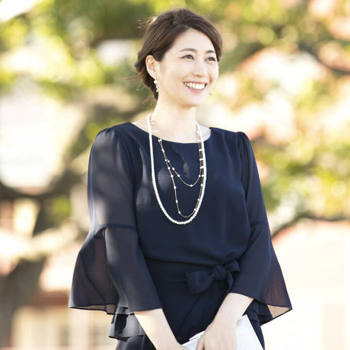 楽天市場 ブラウス 結婚式 トップス レディース シワになりにくい 7分袖 フォーマル スーツ インナー オフィス カジュアル 冬 秋冬 秋 春 受験 ネイビー ベルト付き アンワールド Anworld ａｎｗｏｒｌｄ