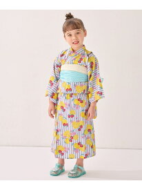 【SALE／30%OFF】3WAY ロング丈 浴衣 セット any FAM KIDS エニィファム 着物・浴衣・和装小物 着物 パープル【RBA_E】【送料無料】[Rakuten Fashion]