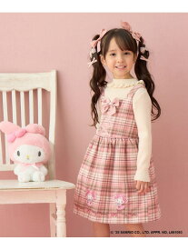 【SALE／20%OFF】【マイメロディ&クロミ×ANY KIDS】チェック ジャンパースカート ANY KIDS エニィ ワンピース・ドレス ジャンパースカート ピンク グレー【RBA_E】【送料無料】[Rakuten Fashion]