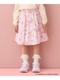 【SALE／30%OFF】【マイメロディ&クロミ×ANY KIDS】総柄 ティアードスカート ANY KIDS エニィ スカート ロング・マキシスカート ピンク ブラック【RBA_E】[Rakuten Fashion]