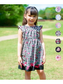 【SALE／20%OFF】総柄 サマーワンピース ANY KIDS エニィ ワンピース・ドレス ワンピース ブラック ネイビー ピンク ベージュ【RBA_E】[Rakuten Fashion]