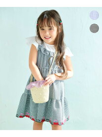 【SALE／50%OFF】ギンガム ドッキングワンピース ANY KIDS エニィ ワンピース・ドレス ワンピース ブラック ブルー【RBA_E】[Rakuten Fashion]