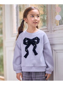 【SALE／30%OFF】リボン ニットソー トレーナー ANY KIDS エニィ トップス スウェット・トレーナー ピンク パープル【RBA_E】[Rakuten Fashion]