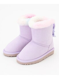 【SALE／50%OFF】フェイクムートンリボンブーツ ANY KIDS エニィ シューズ・靴 ブーツ ベージュ グレー【RBA_E】[Rakuten Fashion]