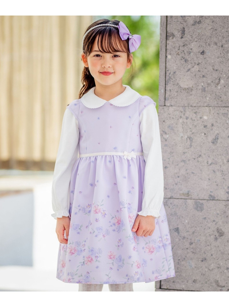 anyfam エニィファム 140cm 発表会ドレス サテン ピンク ネックレス-