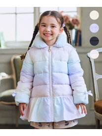 【SALE／30%OFF】【フード取り外し/洗濯機可能】中綿フリル リボンコート ANY KIDS エニィ ジャケット・アウター ダウンジャケット・ダウンベスト パープル ネイビー ベージュ【RBA_E】[Rakuten Fashion]