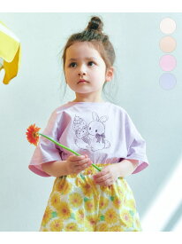 【綿100%】ひんやり オーバーサイズ アニマルTシャツ ANY KIDS エニィ トップス カットソー・Tシャツ ブルー ホワイト ベージュ パープル[Rakuten Fashion]
