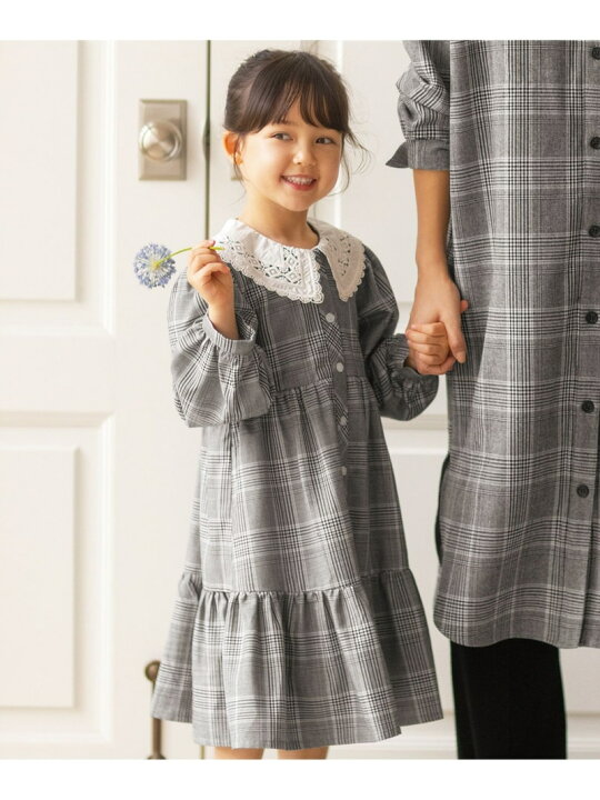 楽天市場 Sale 30 Off ビックカラー ソフトチェック ワンピース Any Fam Kids エニィファム ワンピース シャツワンピース Rba E Rakuten Fashion Any Fam