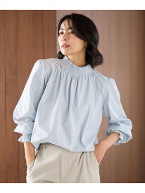 【SALE／30%OFF】【洗濯機可】フリルネックブラウス ANY エニィ トップス シャツ・ブラウス ブルー ネイビー グレー【RBA_E】[Rakuten Fashion]