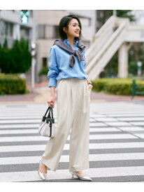 【SALE／50%OFF】イージーケアライトストレッチワイドパンツ ANY エニィ パンツ その他のパンツ イエロー ネイビー ベージュ ブルー【RBA_E】[Rakuten Fashion]