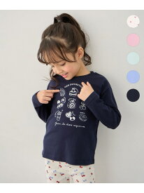 【一部店舗/WEB限定】【綿100%】プリント 長袖Tシャツ ANY KIDS エニィ トップス カットソー・Tシャツ ピンク ブルー グリーン ベージュ ネイビー[Rakuten Fashion]