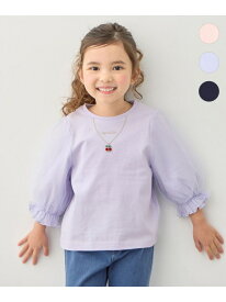 【SALE／30%OFF】チュール袖 七分Tシャツ ANY KIDS エニィ トップス カットソー・Tシャツ ピンク パープル ネイビー【RBA_E】[Rakuten Fashion]