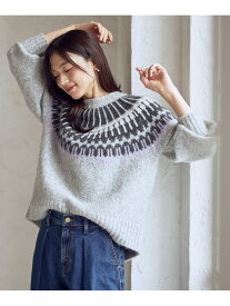 【SALE／20%OFF】ノルディックパターンニット ANY エニィ トップス ニット ネイビー ベージュ【RBA_E】【送料無料】[Rakuten Fashion]