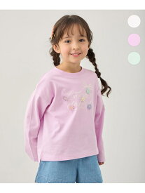 【SALE／30%OFF】【綿100%】ロゴプリント 長袖Tシャツ ANY KIDS エニィ トップス カットソー・Tシャツ グリーン ホワイト パープル【RBA_E】[Rakuten Fashion]